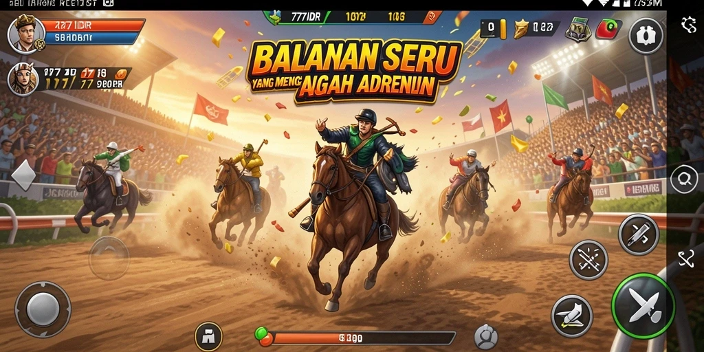 Tampilan gameplay 777IDR yang mendebarkan di lintasan balap.