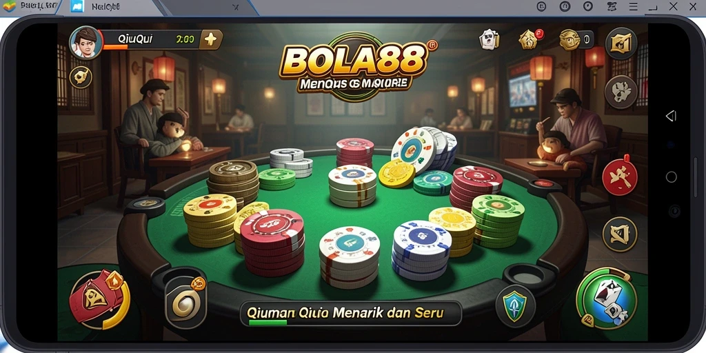 Tampilan gameplay QiuQiu yang seru di BOLA88.