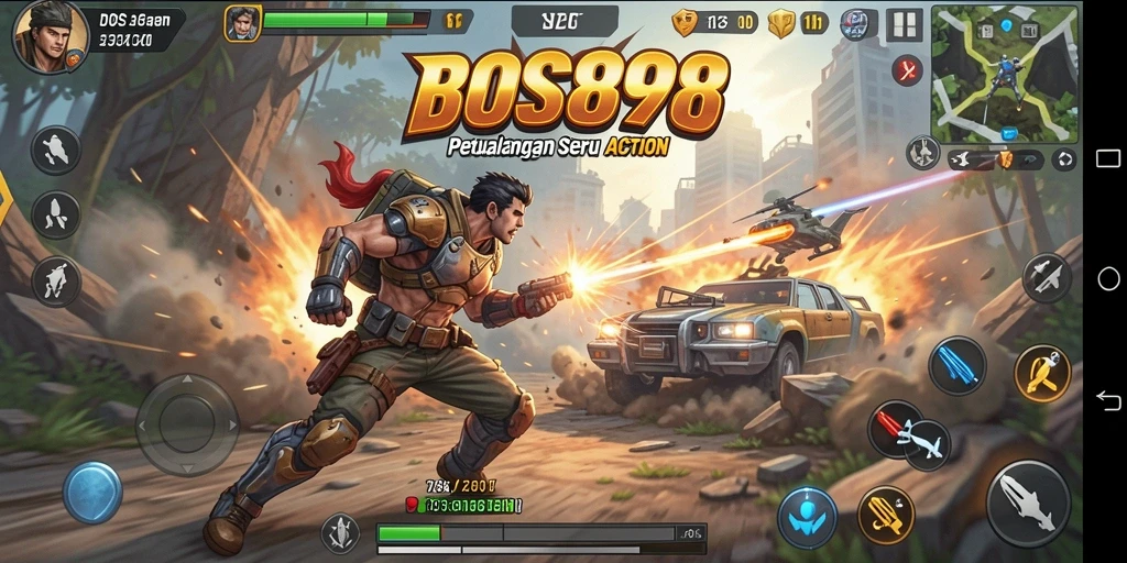 Tampilan aksi seru dalam gameplay BOS898 yang menantang.