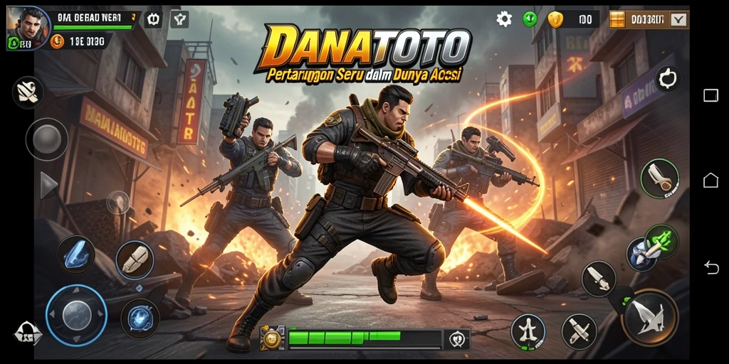 Tampilan gameplay seru dari DANATOTO dengan aksi mendebarkan.