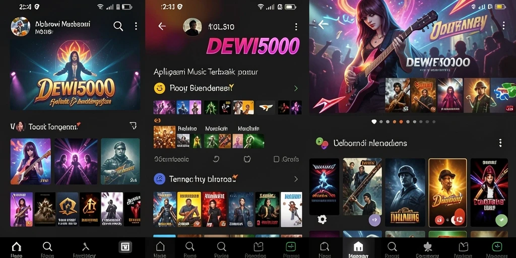Tampilan DEWI5000 menunjukkan pengalaman mendengarkan musik yang menyenangkan.