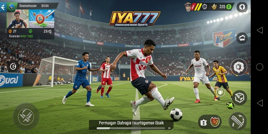 Screenshot utama IYA777 menampilkan aksi seru dalam permainan olahraga.