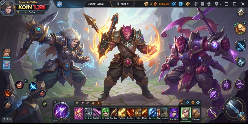 Tampilan gameplay <strong>KOIN138</strong> dengan aksi MOBA yang mendebarkan.