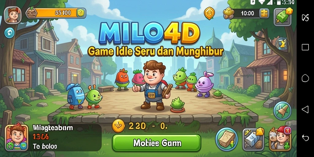 Tampilan gameplay utama MILO4D yang menarik dan penuh warna.