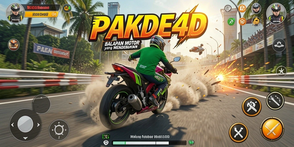 Tampilan menegangkan dari balapan motor yang seru di PAKDE4D.