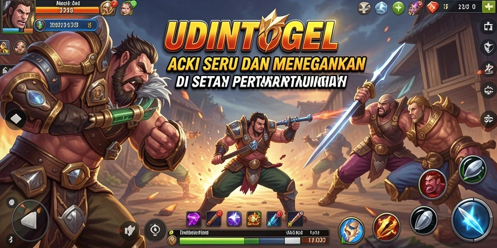 Tampilan aksi seru dalam game UDINTOGEL dengan grafis menakjubkan.